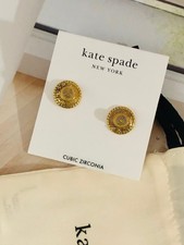 Kate Spade Out Of Office Straw Hat Stud Earrings