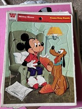 Walt Disney Mickey Mouse 4510H Vintage Whitman Frame Tray Puzzle Complete