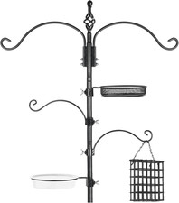 Bird Feeder Pole Wild Bird Feeder Hanging Kit Planter, 83 Inch Bird Feeding Stat