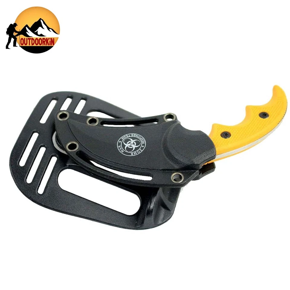 Cuchillo desollador de bota naranja Zomb-War de 5,75" con funda Foto 2 de 2