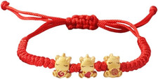 2026 New Year Red String Lucky Horse Bracelet Adjustable Chinese Zodiac Animal