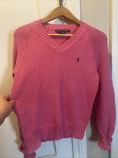 Polo Ralph Lauren Size L Women's 100 Cotton Cable Knit V-Neck Sweater