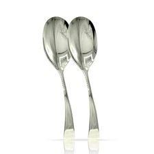 Large Buffet Serving Spoons - Set of 2 Custom Designed Mirror-Polished Stainl...