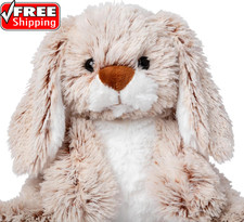 Melissa Doug Burrow Bunny Stuffed Animal Plushie with Big Feet, Floppy Ears