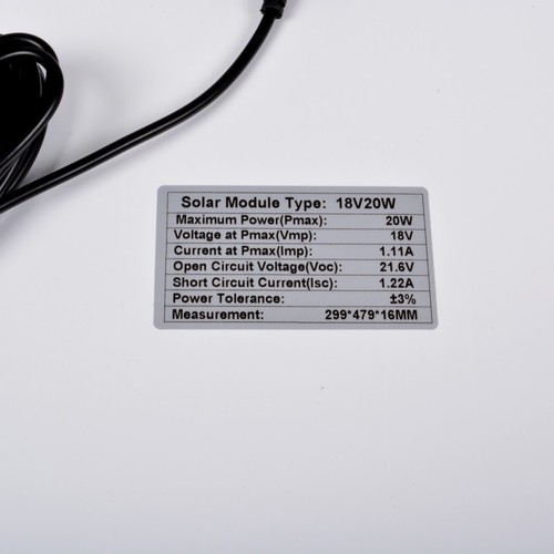 20w 12v (18v) Modulo Fotovoltaico Pannello Solare Monocristallino 299x479x16mm - Picture 4 of 6