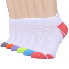JOYN E Womens Athletic Ankle Sports Running Low Cut Tab Cushioned Socks 6 P