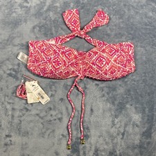 Tommy Bahama Island Cays Shell Bando Swim Top Womens Small Passion Pink Halter