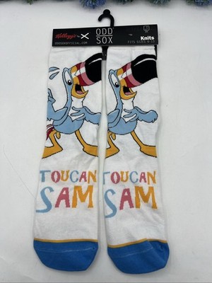NWT Kellogg s x Odd Sox Crew Socks Toucan Sam Fruit Loops Size 6-13