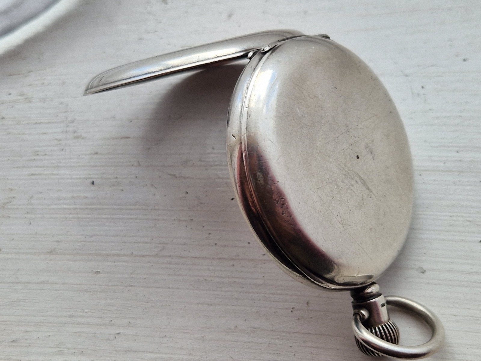 Antique Half Hunter Solid Silver Pocket watch Eng… - image 6