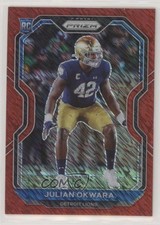2020 Panini Prizm Rookie FOTL Red Shimmer 7/35 Julian Okwara #361 e6p