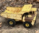 Vintage 1970s Mighty Tonka Large Yellow Pressed Steel Dump Truck XMB-975 Tires