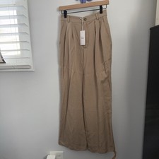 Reformation 2 Petite NEW Mason Pants Khaki relaxed fit office minimal high waist