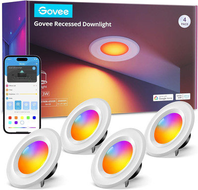 Smart Retrofit Recessed Lighting 6 Inch, Wi-Fi Bluetooth Direct Connect RGBWW Re