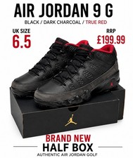 Nike Air Jordan 9 G Golf Shoes UK 6.5 Black Red BNIB Half Box RRP £199