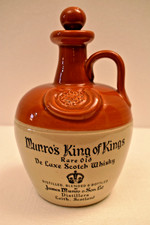 Vintage Munros King of Kings Scotch Whisky Stoneware Jug Decanter Bareware Old"R