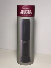 Sealed NIB Rabbit Rechargeable Electric Corkscrew w/ Foil Cutter Base in Black