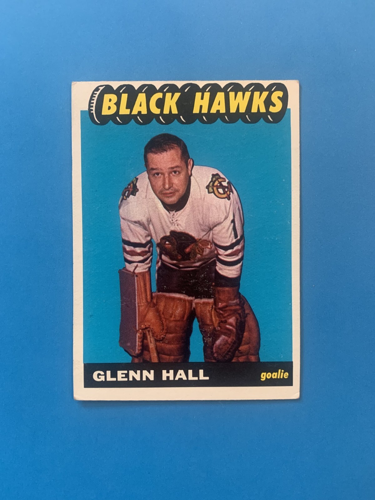 65/66 Topps #55 Glenn Hall Chicago Black Hawks HOF EX