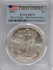2016 $1 American Silver Eagle PCGS MS70 First Strike 30th Anniversary Toning