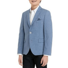 Lauren Ralph Lauren Boys 20 Linen Suit Separate Jacket, Blue, Size 20R