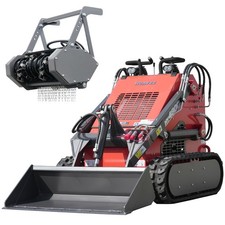 HY480C+Mulcher Forestry Mini Skid Steer Loader 23HP EPA Engine 3-pump 3-valve