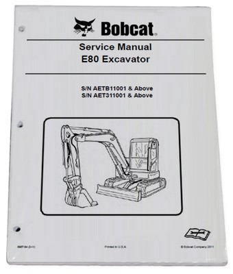 Bobcat E80 Compact Excavator Service Manual Shop Repair Book Part # 6987194