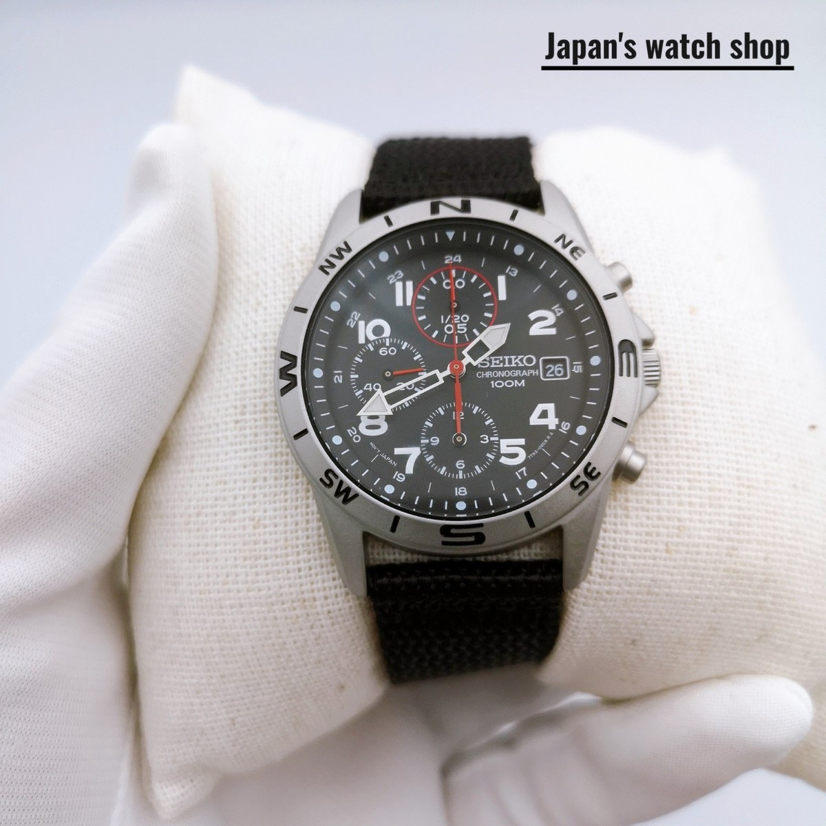 SEIKO クォーツクロノグラフ腕時計 SND399P 7T92-0DX0 SEIKO SND399P SND399P1 Black Chronograph 100m Men's Watch New in