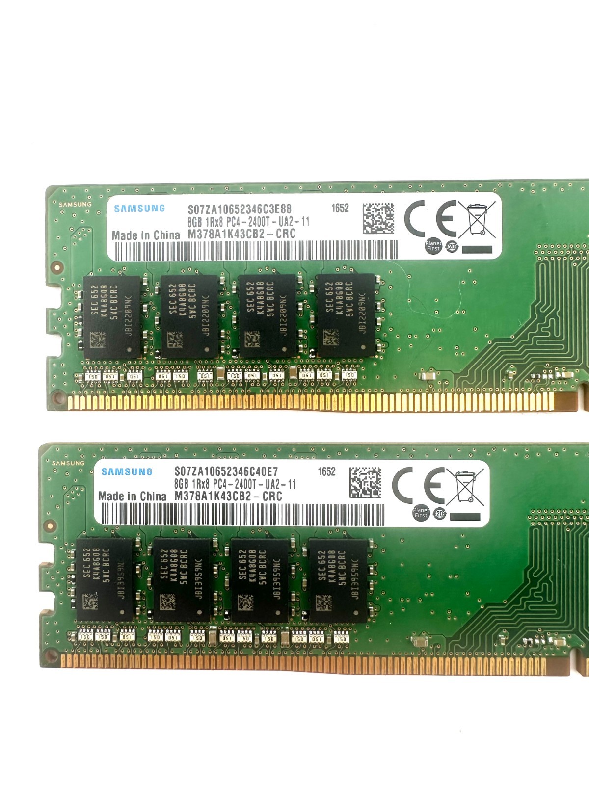 SAMSUNG 16 GB (2x8 GB) 2400 mhz MEMOR RAM DDR4 UDIMM M378A1K43CB2-CRC DESKTOP
