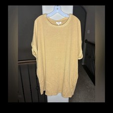 Umgee Short Sleeve T Shirt Dress Size L NEW Rolled Sleeves Spring Summer Casual