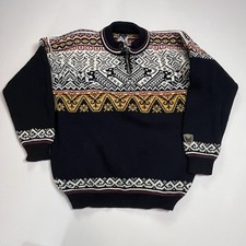 Dale Of Norway Olympic Nagano 1998 Fair Isle Wool Knit Men's Sweater size L Navy