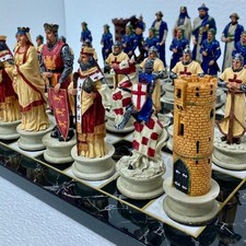 Crusaders Chess Set – 14.5" Handmade Board Hand Painted Medieval Christmas Gift