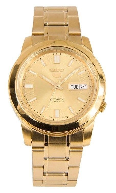 Seiko 5 Gold Tone Stainless Steel Dial 21 Jewels Automatic
