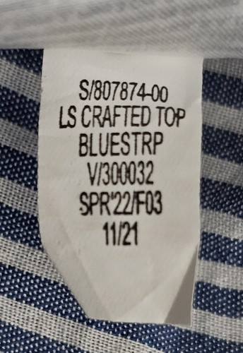 Old Navy Top Plus Size XXL Blue White Stripe Button-Up Lace Peasant Cottagecore - Picture 23 of 24
