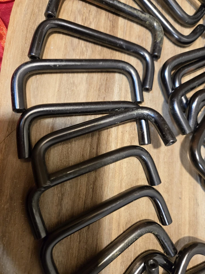 31 Muebles MCM Vintage Cajón Puerta Metal Tiradores Pólvora Gris Manijas 3" Ctr. Foto 4 de 4