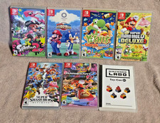 Lot of 7 Nintendo Switch EMPTY Game Cases MARIO KART 8, Yoshi, Smash Bros 