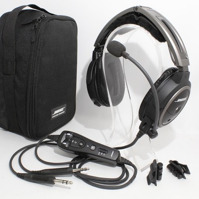 Good Bose A20 Bluetooth Dual Plug Aviation Headset - w/ Flight Bag BUNDLE