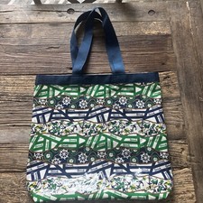Vintage Harrods Knightsbridge Sailing Regatta Navy Green Shopping Tote PVC Bag