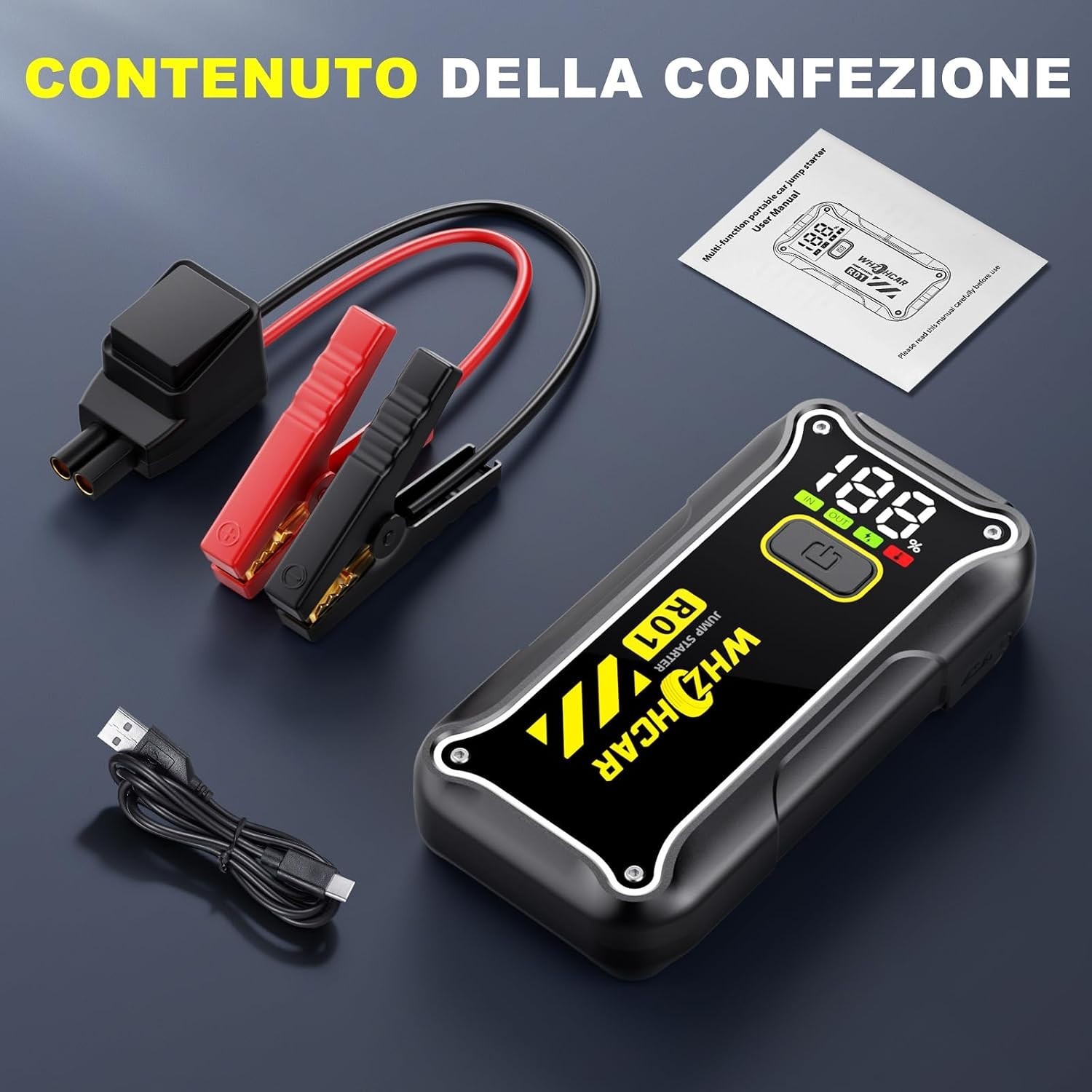 NAALIE HJK LTD - Booster Avviamento Auto Avviatore Batteria Portatile Moto Emergenza Jump Starter - Miniatura 9