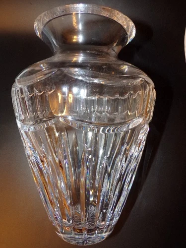 Vintage WATERFORD Cut Clear Crystal Vase POMPEII - 10" Tall
