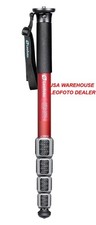 Leofoto MPQ-325C 5-Section CF Monopod Waterproof Leg Locks - Red