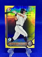 2022 Bowman Draft First Edition Jace Jung Yellow Foil /75 Detroit Tigers