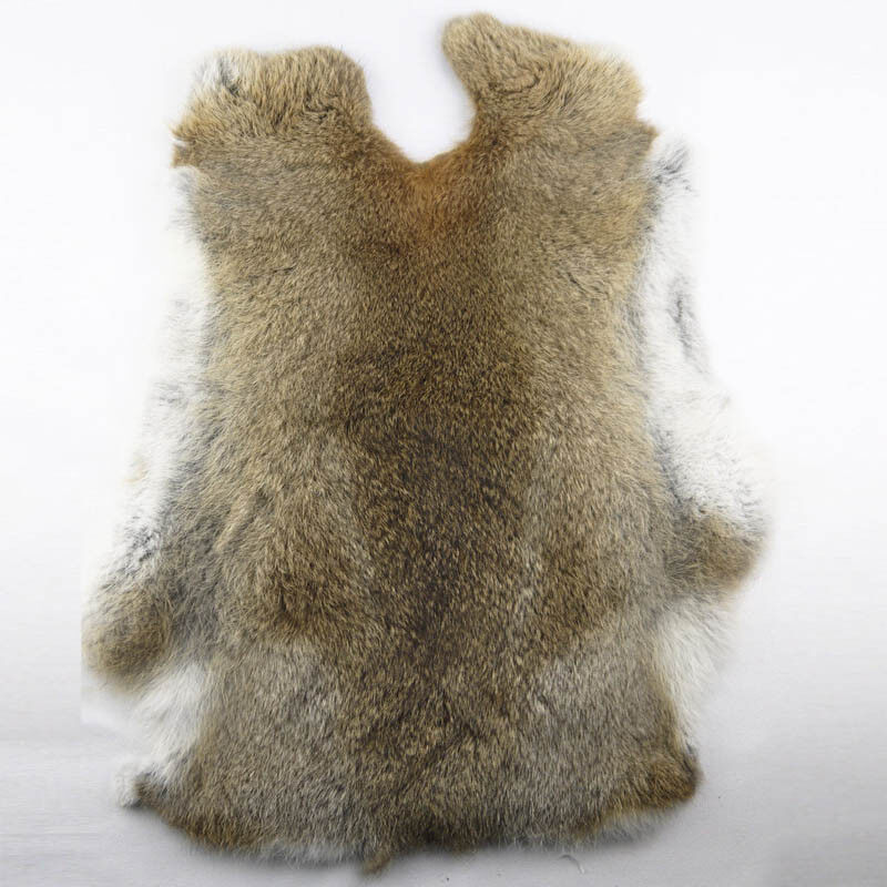 Genuine Naturally Rabbit fur skin tanned Leather Hides craft Gray Pelts  Fashion