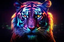 Psy Tiger UV tapestry, Blacklight Reactive, Psychedelic Tapestry, Trippy Art
