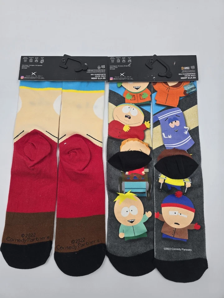 Odd Sox, South Park, Cartoon Characters, Novelty Crew Socks, Silly Fun 90s - Image 2 of 4