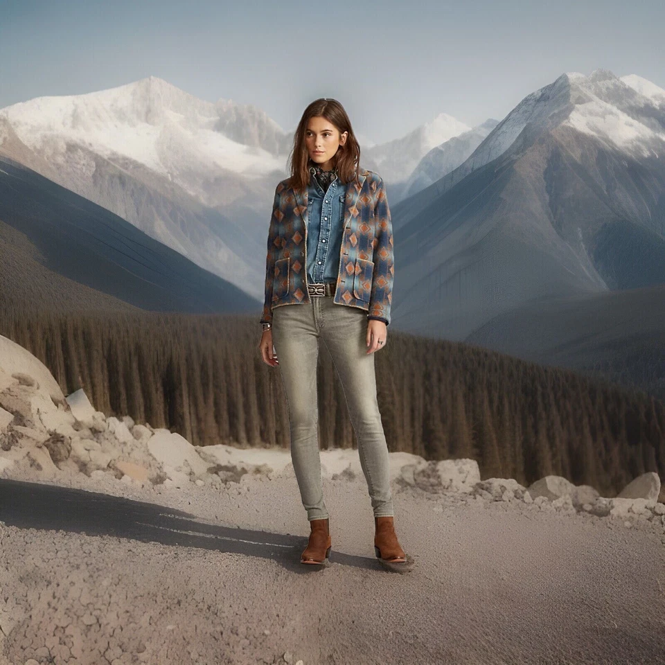 RRL Doble RL Mujer’s Suroeste Francés Terry Camisa Chaqueta Talla 2 NUEVO CON ETIQUETAS SOLDOUT Foto 2 de 4