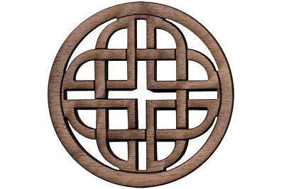 Folkcraft  Rosette, Modern Celtic Shield, Walnut, 1 1/2'' Diameter