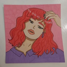 6x6 Inch Acrylic Painting Impressionism Original Webtoon MUSE Art Title Esme A1