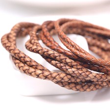 1M 3/4/5/6mm Genuine Leather Rope DIY Bracelet Cowhide Leather Round Rope Craft