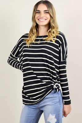Amber Striped Long Sleeve Knit Top