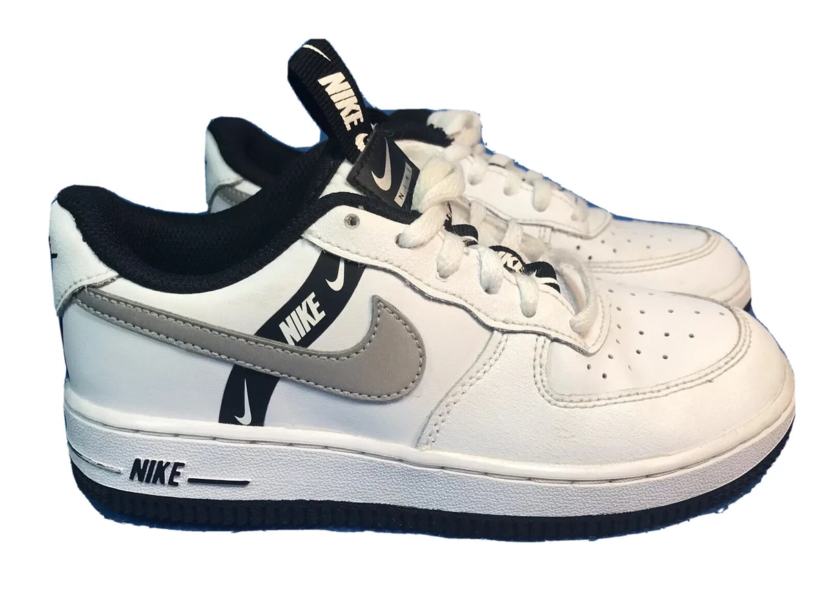 Nike Air Force 1 LV8 KSA (GS) White/Black/Silver [CT4681-100] Size 1.5Y  Kids EUC