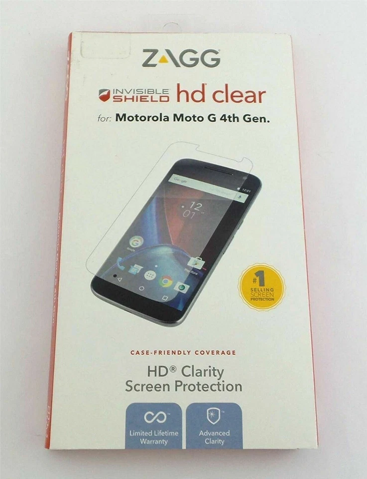 全新 ZAGG Invisible Shield 高清透明屏幕保护膜 适用于 Moto G 第 4 代清晰度 — 第 2/3 张图片